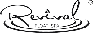 Revival Float Spa Franchise Logo.  It says Revival Float Spa with waves underneath it.  It is a trademarked logo.